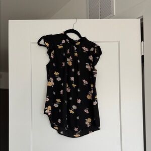 LOFT Black Floral Women's Blouse